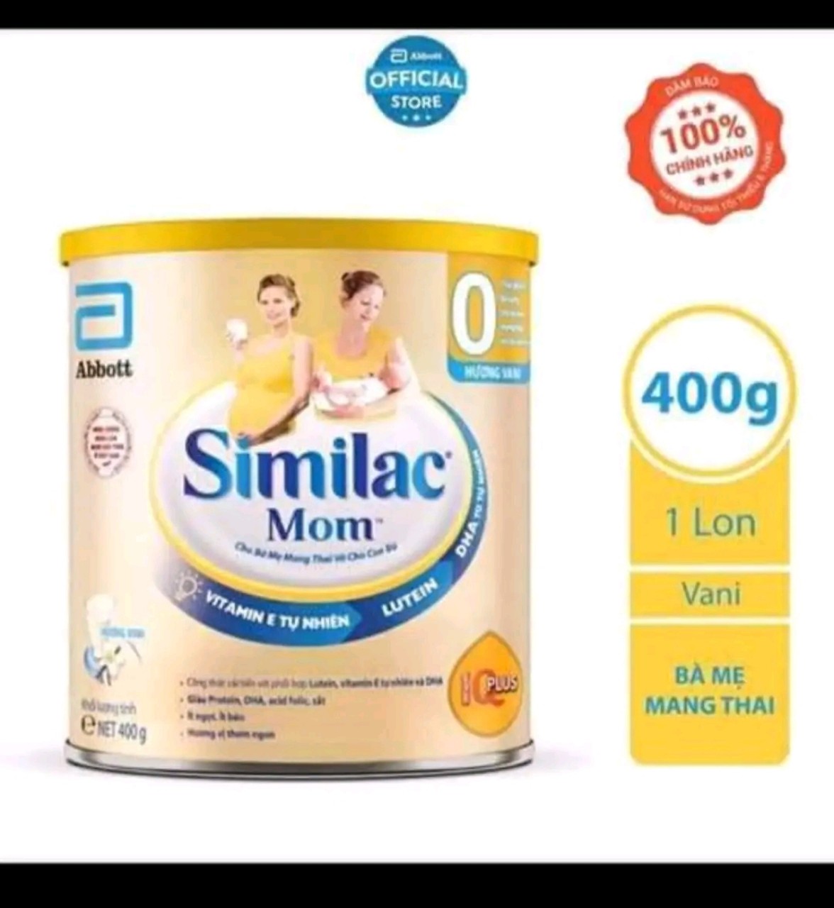 Sữa bầu Abbott Similac mom hộp 400g hương vị Vani